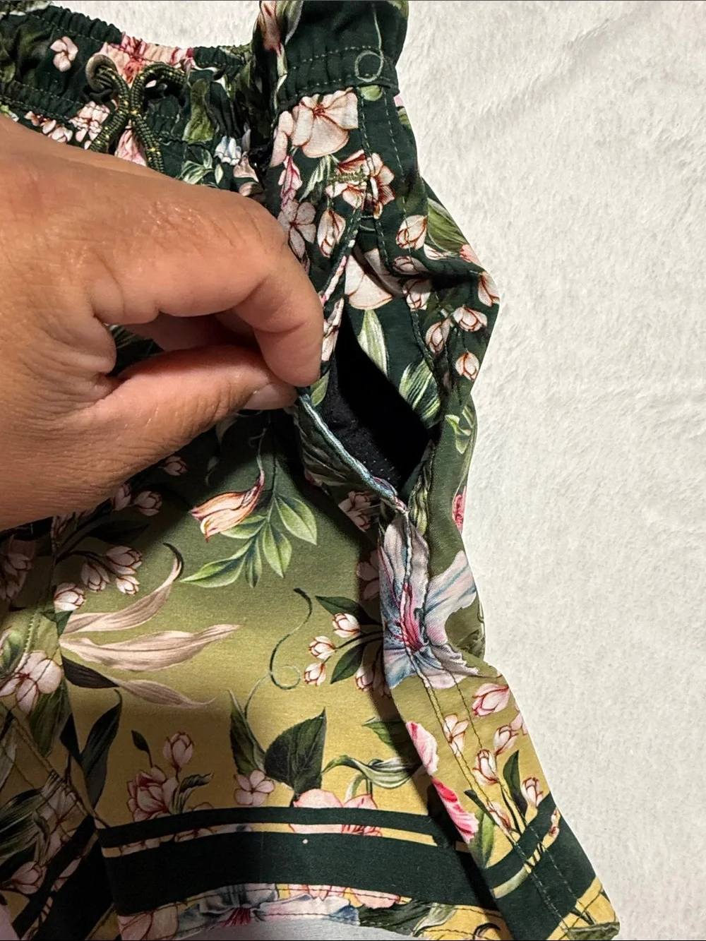 Agua Bendita Green Gradient Floral Swim trunks